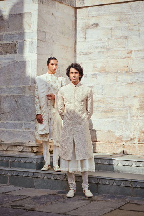 Beige Gold Sherwani